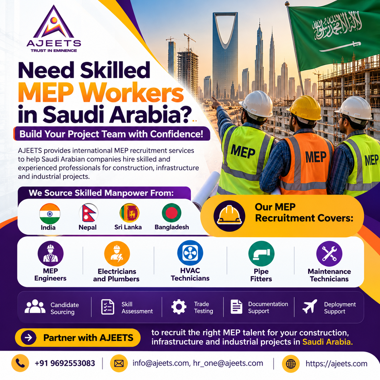 Need Skilled MEP Workers in Saudi Arabia? Build Your Project Team with...