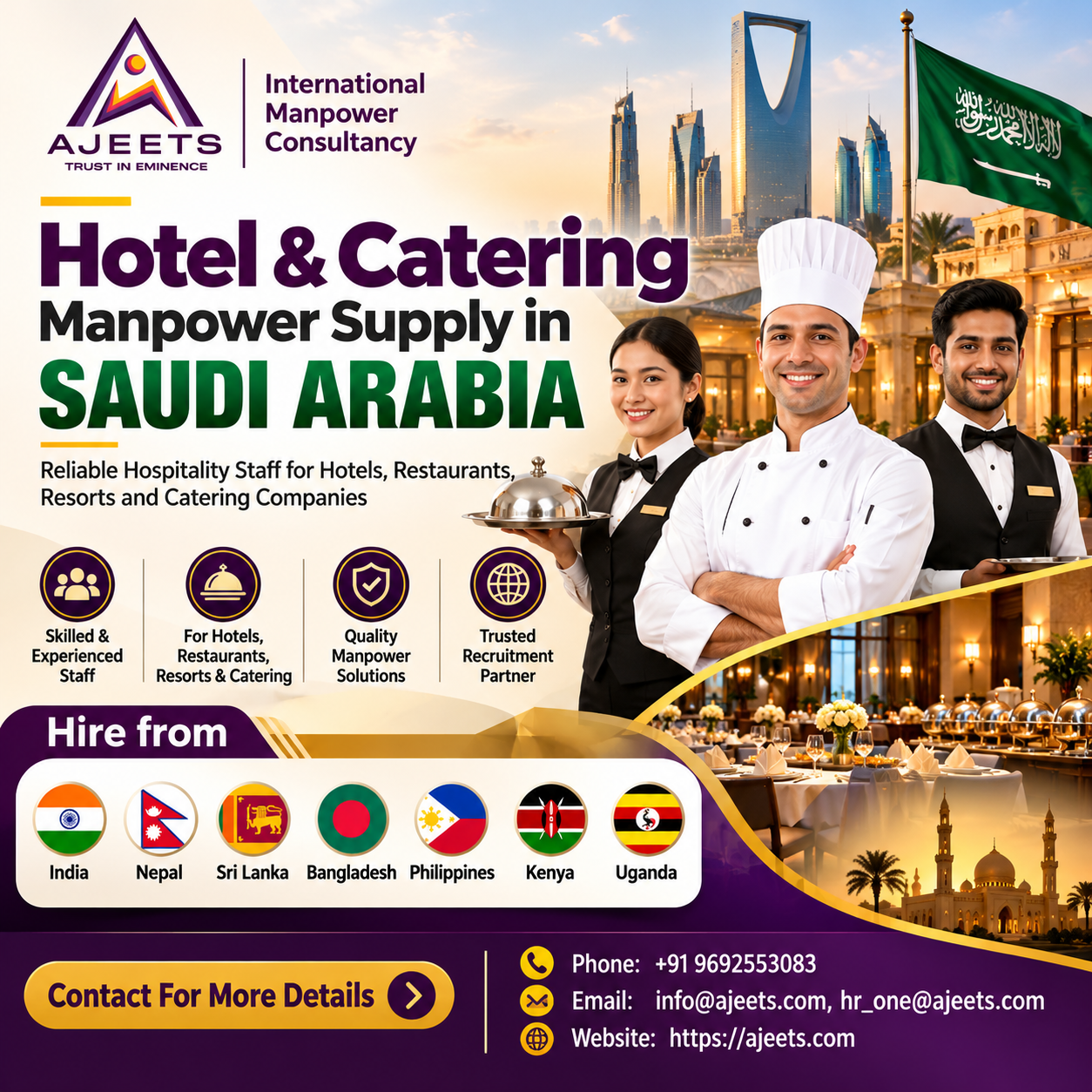 Hotel & Catering Manpower Supply in UAE
